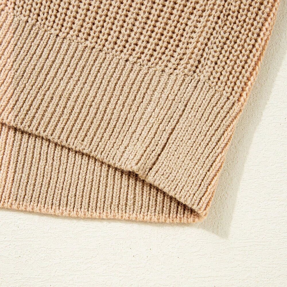 Khaki Casual Women's Western Cowboy Embroidery Round Neck Sleevless Sweater vest - Picture 8 of 8